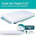 thumbnail image 4 of Cooling Memory Foam Pillow 2.6 Inch Thin for Stomach Back Sleeper Queen Size Removable Cool-Tech Cover CertiPUR-US Certified, 4 of 7