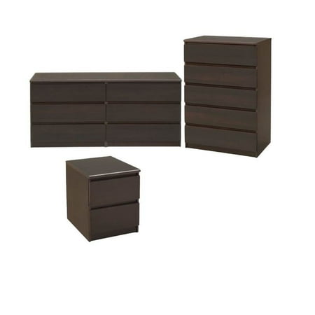3 Piece Bedroom Set With 6 Drawer Double Dresser 5 Drawer