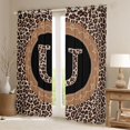thumbnail image 2 of Feelyou Leopard Print Black Out Curtains, Initial U Letter Curtains Pack of 2 (42x63 Each), 2 of 6
