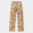 thumbnail image 3 of Men's Cargo Pants with Pockets Drawstring Long Trousers Relaxed Fit Stretch Work Pants, 3 of 5