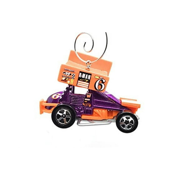 Christmas Ornament for Sprint Race Car Purple Orange