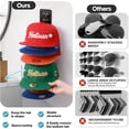 thumbnail image 4 of Livhil 2 Pack Hat Organizer for Baseball Caps, Detachable DIY Hat Rack Hold up to 22 Hats, Hat Holder for Wall Closet Door Bedroom (C-Black), 4 of 9