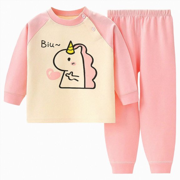 UAYOTSE Toddler Girls Boys Cotton Long Sleeve Top Pants Set 6 12 18 24 Months 2T 3T 4T Fit Soft Casual Home Outfit 2PCS Size 3-4 Years