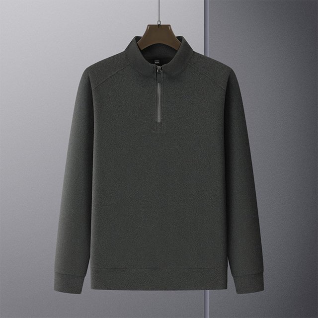 pstuiky camisa de manga larga para hombre, Blusa/camisa informal y moderna de color liso con cuello alto, manga larga y bolsillo con cremallera para hombre salir tops xxxxl