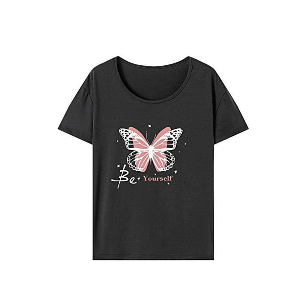 Camiseta de mujer con cuello redondo, camiseta básica de recuerdo para viajes, oficina, viajes M