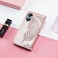 thumbnail image 4 of for Oppo A17 Wallet Case for Women Girls, Shiny Butterfly Flower PU Leather Cover with Card Slot Holder Flip Phone Case for Oppo A17 Rhinestone Rose Gold, 4 of 18