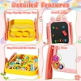 thumbnail image 4 of WonderStone 4-in-1 Portable & Adjustable Easel Stand Toy for Ages 2-4 Magnetic Drawing Board with Gear Drive and Storage, Birthday Gift for Girls Boys, Pink, 4 of 8