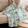 thumbnail image 3 of Easter Rabbits Blanket Super Soft Flannel Fleece Easter Element Cute Gnome Rabbits Tail Tree Colorful Eggs Teal Truck Aqua Plaid Throw Blanket Cozy Fuzzy Plush Bed Blankets for Couch Sofa 60x80inch, 3 of 6