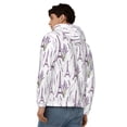 thumbnail image 4 of Wukai Lavender Flowers Print Men's Zip-Up Hoodie,Fleece Full-Zip Hoodie for Men, Hooded Sweatshirt-Small, 4 of 5
