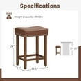 thumbnail image 3 of Costway 24" Upholstered Bar Stools Set of 2 with Footrests Rubberwood Frame Saddle-shaped Brown, 3 of 8