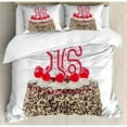 thumbnail image 3 of 16th Birthday Duvet Cover Set Twin Size, Delicious Cake with Burning Candlestick and Cherry Yummy Tasty Dessert Image, Decorative 2 Piece Bedding Set with 1 Pillow Sham, Multicolor, by Ambesonne, 3 of 3
