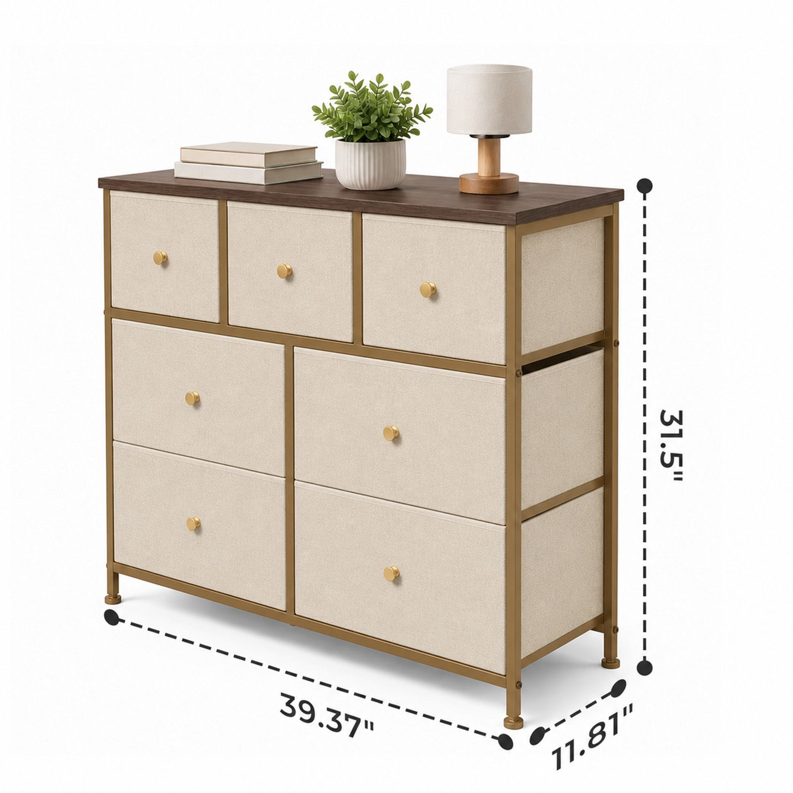 Alvantor 5/7 Drawer Fabric Dresser, Storage Tower for Bedroom and Closet, Chest of Drawers with Sturdy Steel Frame & Wooden Top for Living Room, Entryway