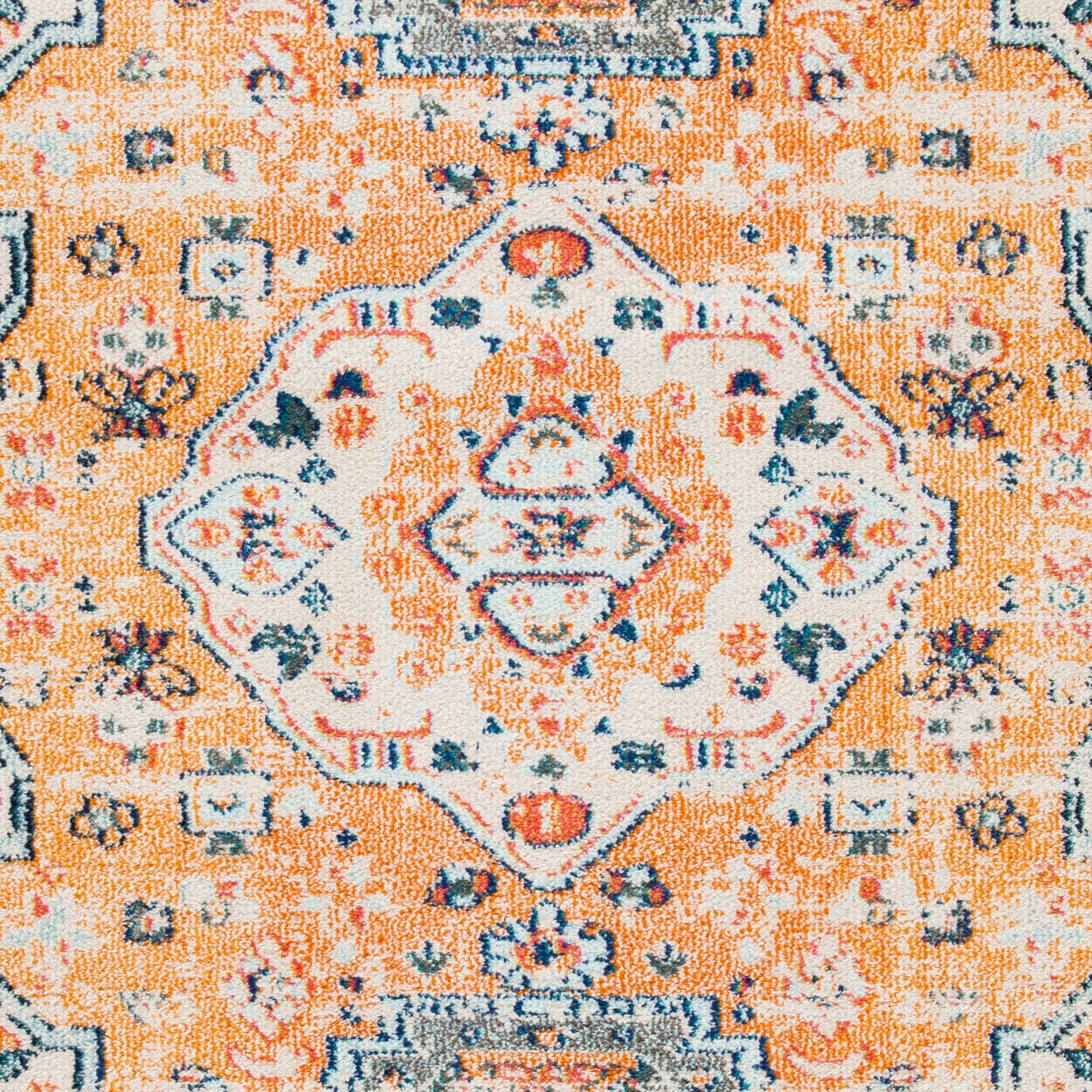 SAFAVIEH Madison Trenton Vintage Traditional Area Rug, Orange/Ivory, 9' x 12'