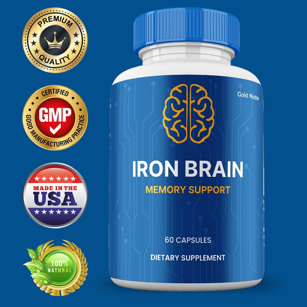 Iron Brain Capsules, Maximum Strength Pills Cognitive and Brain, IronBrain Supplement for Neuro Health (5 Pack)