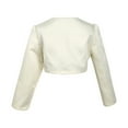 thumbnail image 2 of zdhoor Kids Girls Long Sleeves Bolero Jacket Shrug Short Cardigan Sweater Wedding Prom Dress Cover Up Beige 90, 2 of 6