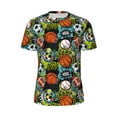 thumbnail image 5 of Wukai Balls Print Men's Short-Sleeved Mesh T-Shirt,Quick-Dry Short Sleeve Workout T-Shirt-, 5 of 8