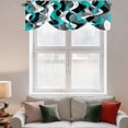 thumbnail image 3 of Tie Up Valances for Windows, Aqua Stripe Adjustable Valance Curtains Window Treatment for Living Room, Ombre Grey Moire Geometric Modern Abstract Rod Pocket Kitchen Curtains & Drapes 60x18 Inch, 3 of 9
