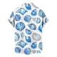 thumbnail image 5 of Blusa y camisa de manga corta con cuello vuelto para hombre, blusa informal de moda con cuello vuelto, blusa estampada de manga corta con botones, blusa de poliéster para hombre, 5 of 6