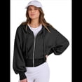 thumbnail image 4 of Sudaderas con Capucha y Cremallera para Mujer, Sudaderas , Casuales, Cómodas y Bonitas, Chaquetas con Cremallera, Conjuntos de Otoño A . Negro M, 4 of 10