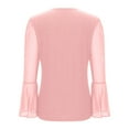 thumbnail image 6 of Babysbule Women's Tops Women Mesh Long Sleeve Crew Neck Blouse Pullover Tunic Tops Shirt, 6 of 8