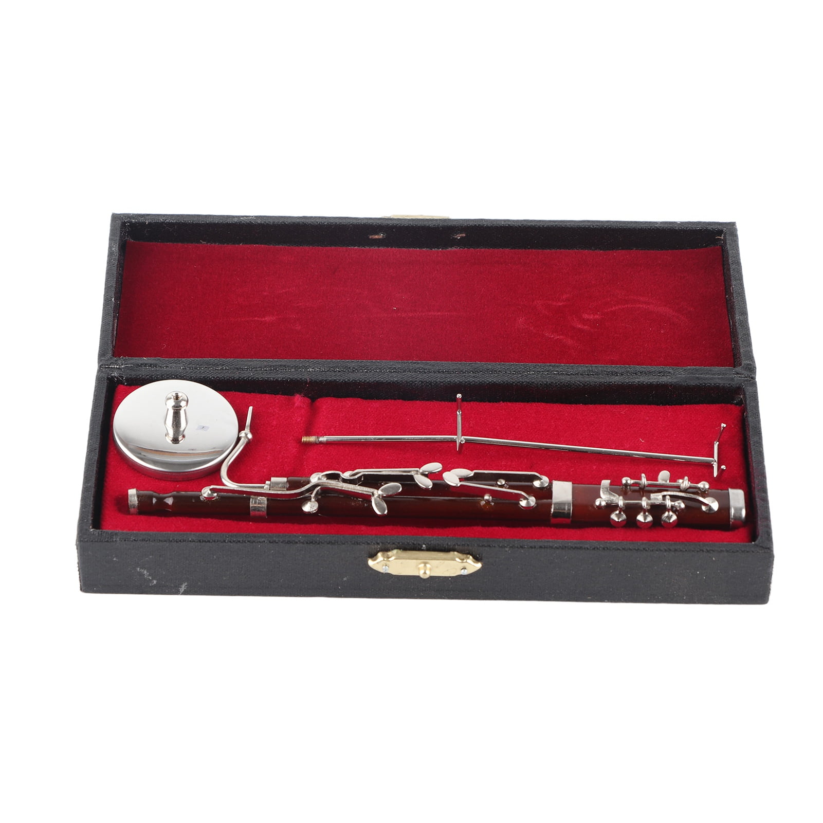 Agatige Miniature Wooden Bassoon Ornament - 17cm Detailed Model With Stand, Perfect Gift For Music Lovers