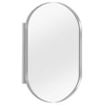thumbnail image 5 of Oval Bathroom Medicine Cabinet with Mirror, 34”x20” Recessed Medicine Cabinet for Bathroom with Beveled Edge Mirror, Silver, 5 of 8