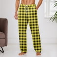 thumbnail image 2 of Men's Lightweight Pajama Pants Soft Lounge Sleep Joggers Adjustable Drawstring & Pockets All-Season Sleepwear Woven Sleepwear Pants Mulit Colors/Patterns (a-Yellow, L), 2 of 6