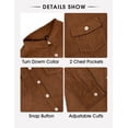 thumbnail image 2 of GIRUNS Men's Corduroy Jacket Long Sleeve Button Down Shirts Casual Shirt Jackets with Flap Pockets Brown 3XL, 2 of 7