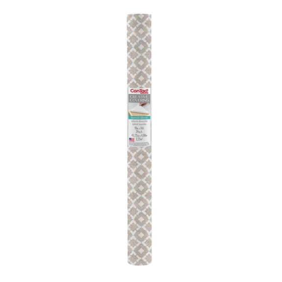 Con-Tact Creative Covering™ Printed Vinyl Top - Vintage Tile Rustic Brown, 18 in. x 16 ft., A Practical Choice for Surface Protection and Shelf Organization