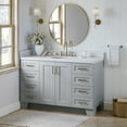 thumbnail image 2 of Ariel Taylor 54 In. Oval Sink Bathroom Vanity With Carrara White Quartz Countertop 1.5 Edge In Grey, 2 of 11