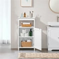 thumbnail image 6 of Yaheetech 4-Tier Bathroom Floor Cabinet with Single Door & Adjustable Shelf, White, 6 of 7