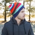 thumbnail image 4 of Outdoor Color-Blocking Knitted Hat  Winter Warm Rainbow Hat For Snowboard Riding Unisex, 4 of 9