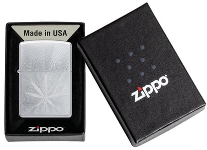 Zippo Lighter - Customized Engraved Message Windproof Leaf Leaf Design 46256