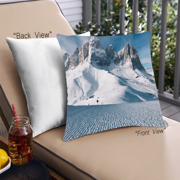 Ahgly Company Sports Ski Outdoor Throw Pillow, 18 inch by 18 inch