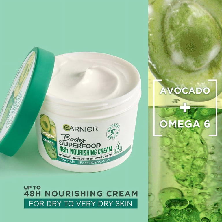 Garnier Superfood Avocado & Omega 6 Superfood Nourishing Body Cream 380ml 2  Pack - Walmart.com