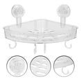 thumbnail image 2 of KAKOWELY Corner Shower Rack Sucker Bathroom Vacuum Suction Cup Corner Storage Rack Wall Suction Cup Rack Corner Shower Shelf Wall Mounted Shower Organizer for Shampoo Conditioner, 2 of 4