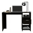 thumbnail image 2 of Tuhome Black Modern Engineered Wood Storm Computer Desk, 2 of 11