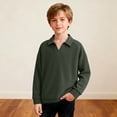 thumbnail image 2 of Camisas de Manga Larga para Niños Tamaño 12-14 Juventud Color Sólido Top de Cuello de Solapa para Chico, Camisa de Botón de Manga Larga Casual para Uso Diario, 2 of 6