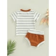 thumbnail image 4 of Franhais Baby Boys 2Pcs Summer Outfits, Short Sleeve Striped Print Pocket Tops + Shorts Set, 4 of 7