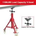 thumbnail image 4 of BeesClover Support de Vérin à Tête en V avec Roulettes, Hauteur Réglable de 28 à 52 Pouces, Capacité de 1/8 Pouces-12 Pouces, Capacité de Charge de 2500 lb, Corps en Acier au Carbone Robuste, Supports de Vérin en Acier avec Pattes Pliantes Portatives, 4 of 9