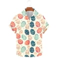 thumbnail image 2 of Lovzfmll Easter Holiday Print Shirt for Men, Fashion Short Sleeve Button Down Top, Casual Festive Collared Blouse, 2 of 5