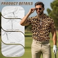 thumbnail image 5 of Uorisanigo Leopard Print Couple Matching Outfit His and Hers Clothing Golf Shirts for Men Short Sleeve Dry Fit Collared Shirts and Womens Golf Clothes Build in Shorts with Pockets, 5 of 8