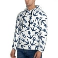 thumbnail image 3 of Bingfone Navy Blue Anchor Men'S Drawstring Hoodie Long Sleeve Pocket Sweatshirts-Large, 3 of 9
