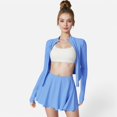 thumbnail image 6 of Women's High Waist Flowy Athletic Skirt with Built-In Shorts - Small, Light Blue, 6 of 6