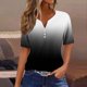thumbnail image 4 of Mujeres de Algodón de Verano Tops de Color Sólido Casual Mediano de Manga Corta de Cuello Redondo, Camisa Ligera de Algodón de Imitación, 4 of 5