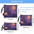 thumbnail image 3 of 3 Size Reusable Food Storage Bags Set Airtight Zipper Closure Lunch Snacks Travel Organizer Halloween Night Background, 3 of 8