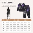 thumbnail image 3 of Xecao Purple-Eyed Floral Leopard Print Women Pajamas Set Soft Sleepwear Pjs long Sleeve Button Down Nightwear with Long Pants, 3 of 6