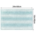 thumbnail image 6 of Unique Bargains Chenille Bathroom Rug Absorbent Non-Slip Striped Plush Shaggy Bath Rugs Lake Green 16" x 24", 6 of 6