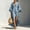 Sky Blue, variant on Morttic Women's Elegant V-Neck Stand Collar 3/4 Sleeve Maxi Dress – Side High Slit with Pockets Loose Solid Color Long Dress Apricot,S