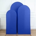 thumbnail image 4 of BalsaCircle 3 Fitted Royal Blue Matte Spandex Round Top Wedding Arch Backdrop Stand Covers Set Party, 4 of 8